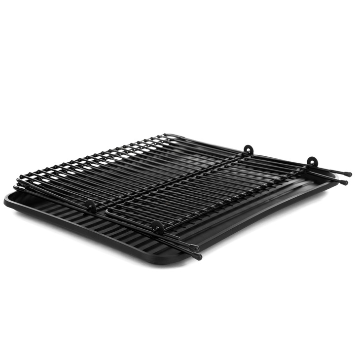 DWUPOZIOMOWA SUSZARKA DO NACZYŃ OCIEKACZ CZARNA METALOWA STYLOWA LOFT Materiał wykonania metal