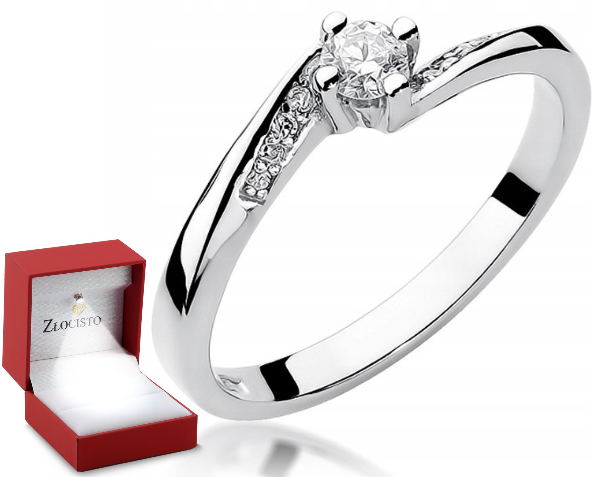 Prstýnek S Brilianty 0,19 Ct Bílé Zlato 0,585