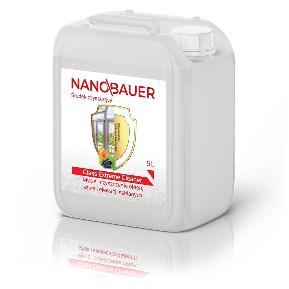 Levně Tekutý čisticí prostředek na mytí skel okenních zrcadel Nanobauer 5L