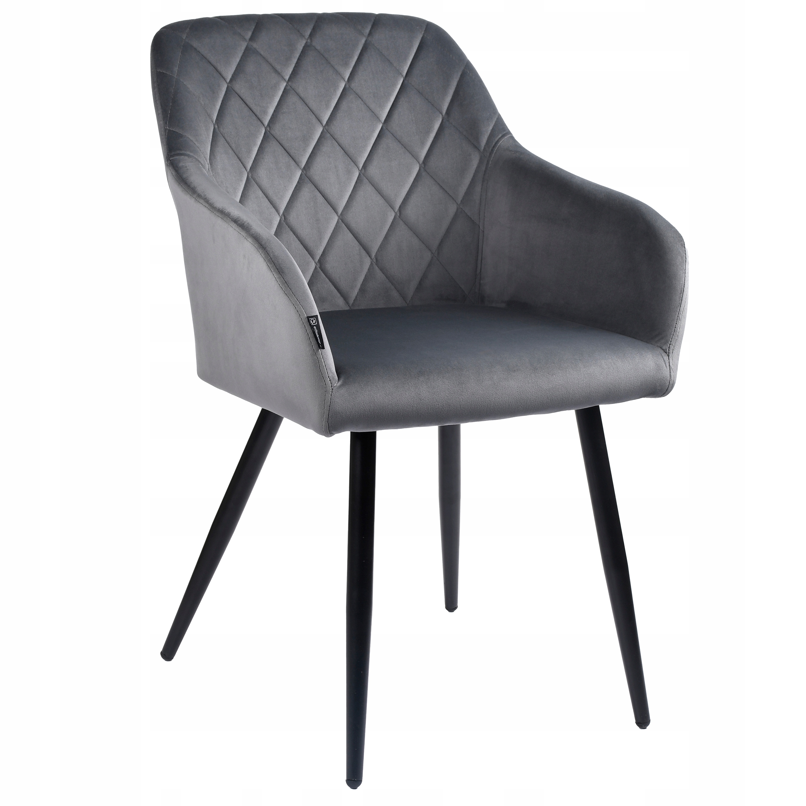 Krzesło tapicerowane welurowe szare do salonu, jadalni i kuchni Milton