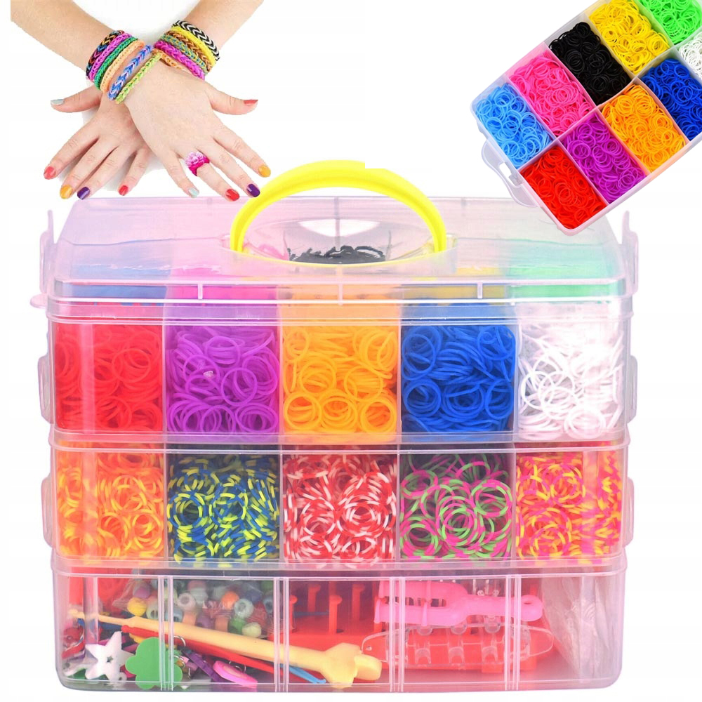 Tkaní Gumiček Na Náramky Sada 15000 Ks Příslušenství