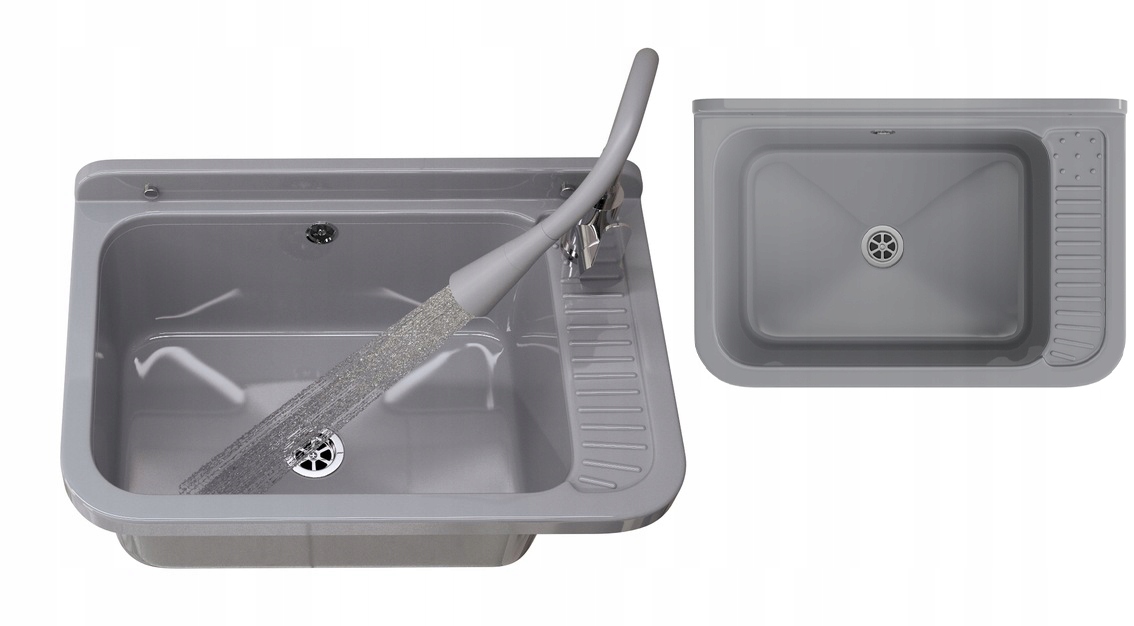 Technický Dřez Šedý Komora Velká Šedá Baterie Flexibilní Sada