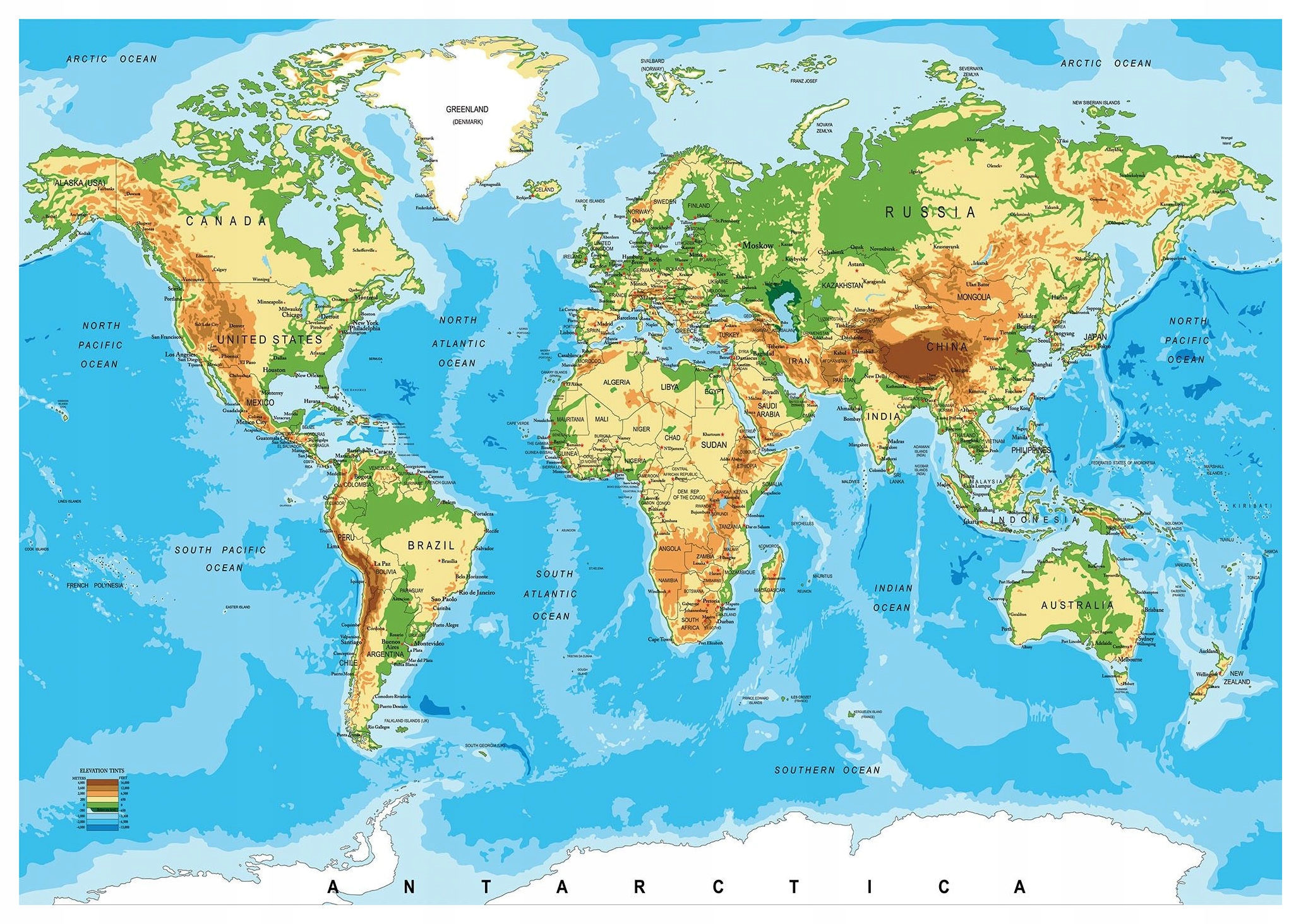 Vliesová fototapeta Mapa světa modré oceány pro děti 312x219 lepidlo