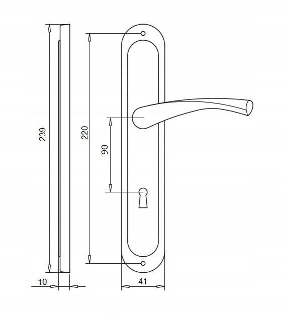 Klamka do drzwi FEBE 90 Klucz Patyna Marka Ambition
