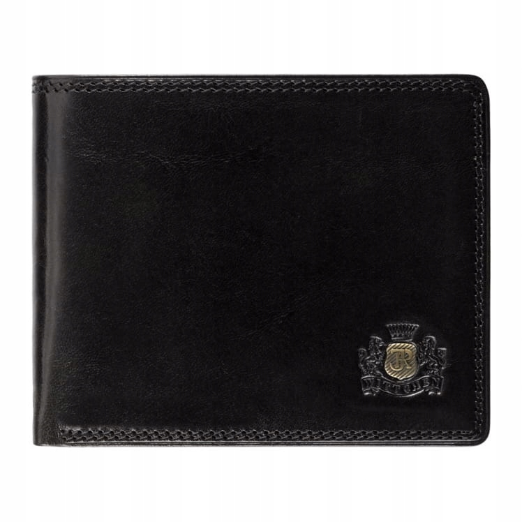 Elegantní černá pánská kožená peněženka Wittchen Da Vinci 39-1-169-1 střední velikosti