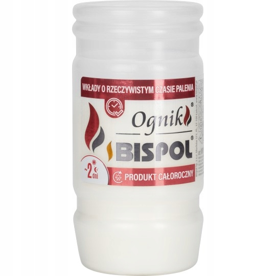 Wkład parafinowy do zniczy Bispol WP2 11cm, 48h, 2 dni palenia