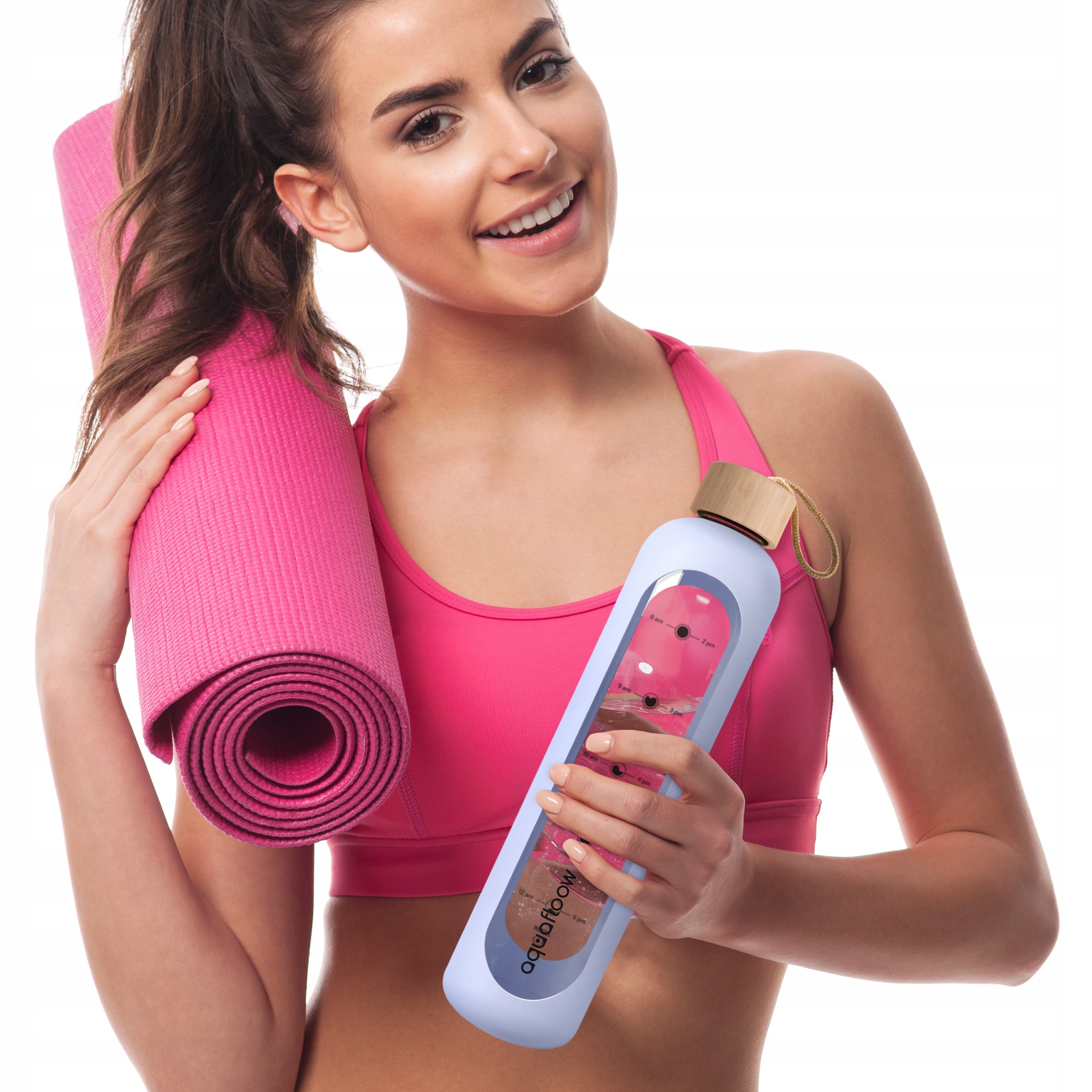 Motivációs üveg kulacs AquaFloow MotivateGlass 1L lila Szín lila