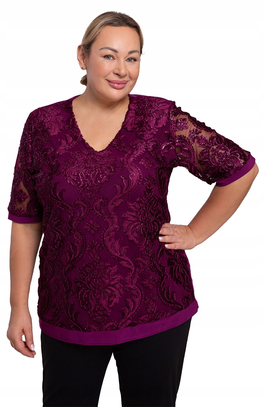 Elegantní fialová halenka plus size velikost 52/54