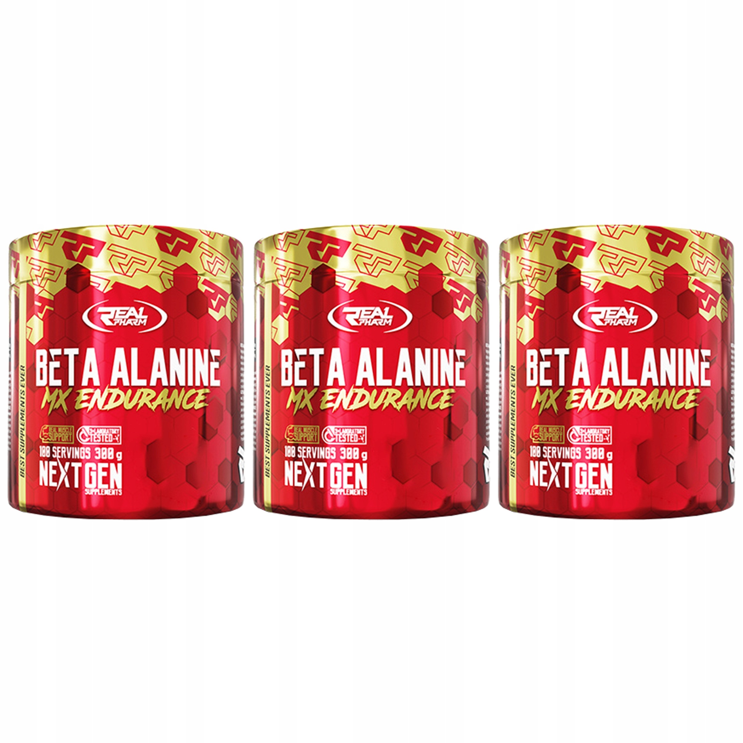 3x Real Pharm Beta Alanin 300g Pevnost Síla Regenerace Energie