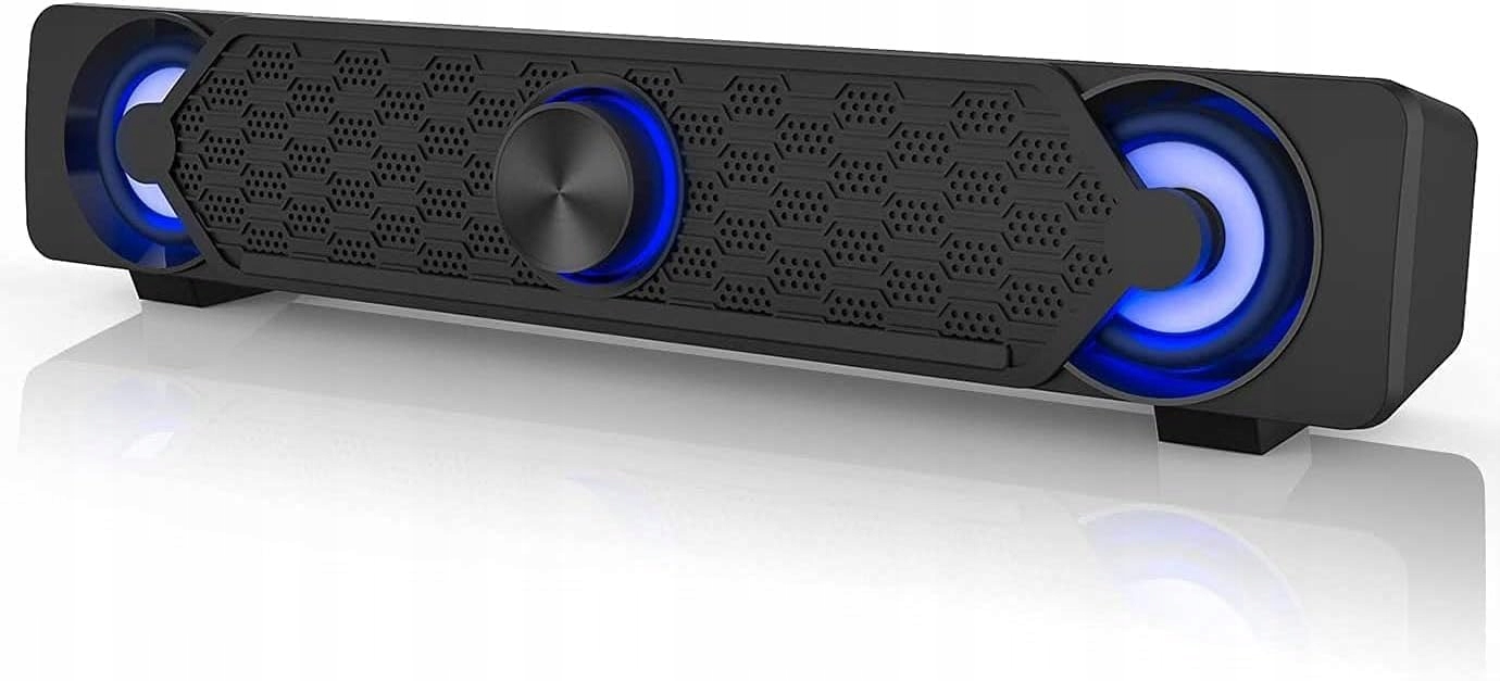 Mini Počítačový Soundbar Led 10W Stereo Usb Aux Černý