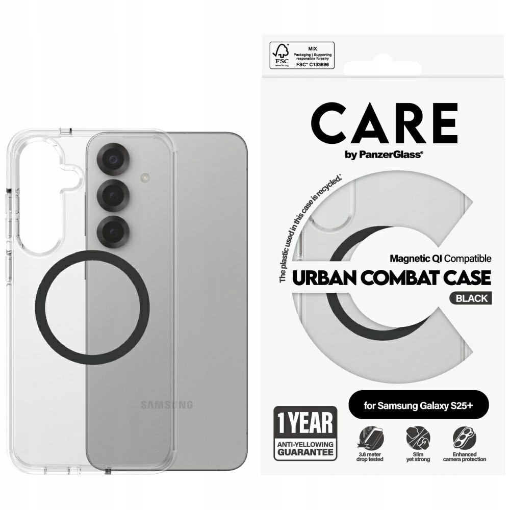 Care by PanzerGlass Flagship Urban Combat Black Qi Pouzdro pro Samsung Galaxy
