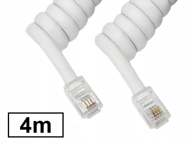 

Kabel telefoniczny słuchawkowy spiralny biały 4m