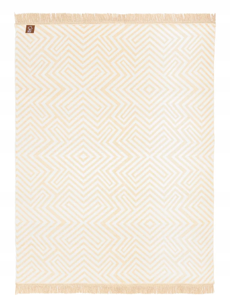 Deka bavlněno-akrylová 150x200 krémová béžová geometrie
