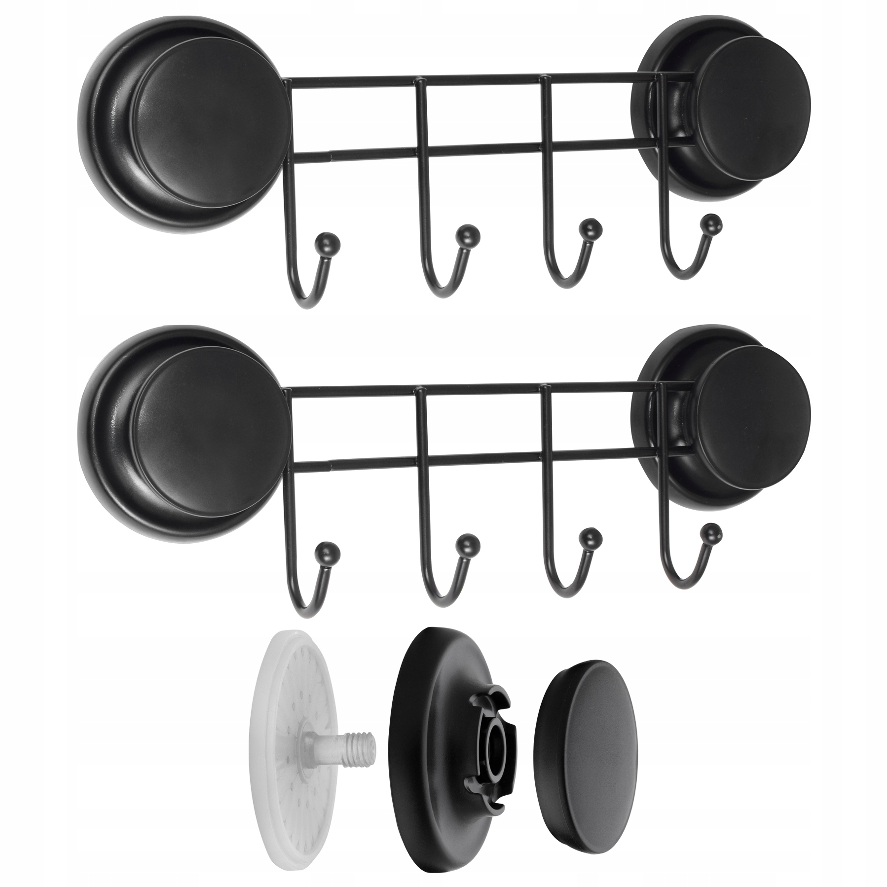 

Dwa Wieszaki Łazienkowe Haczyki czarne na ręczniki