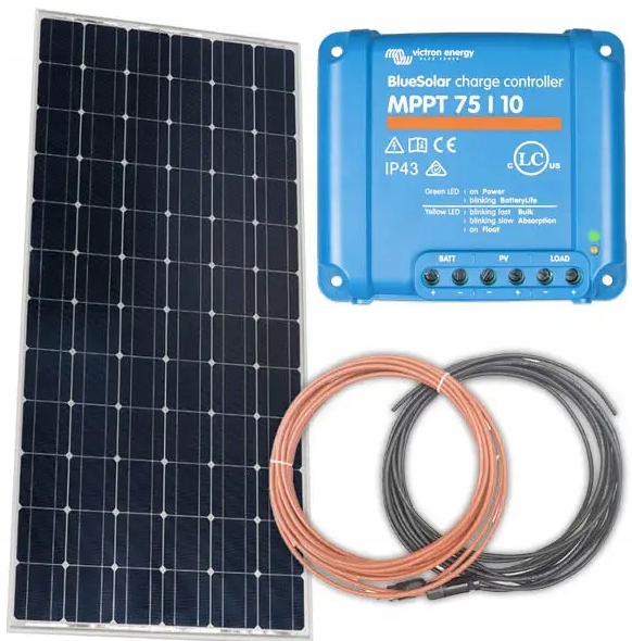 ZESTAW SOLARNY KAMPER PANEL REGULATOR MPPT 175W