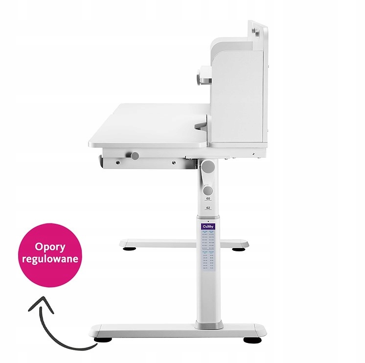 BIURKO REGULOWANE Z NADSTAWKĄ IRIS II GREY FunDesk Szerokość mebla 120 cm