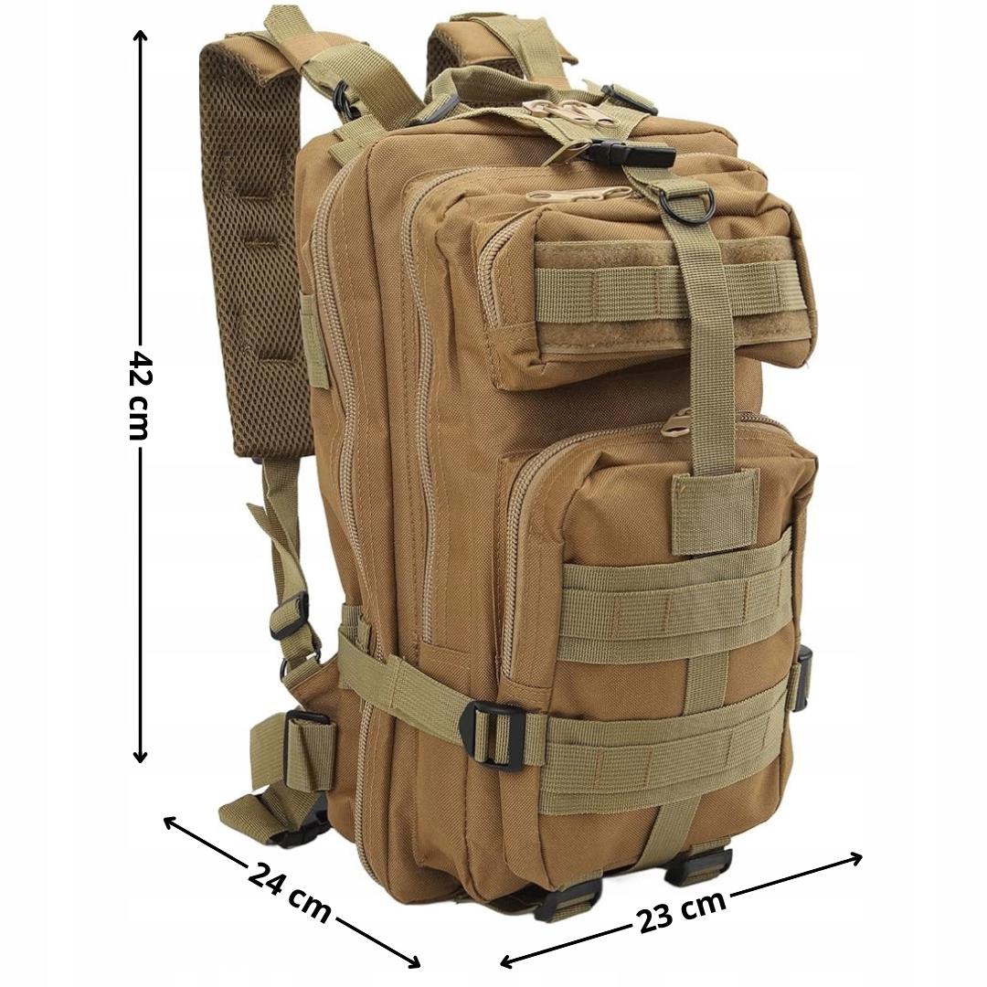 PLECAK BRĄZOWY 35L DUŻA APTECZKA ZESTAW PREZENTOWY DLA HARCERZA CHŁOPAKA Liczba kieszeni 4