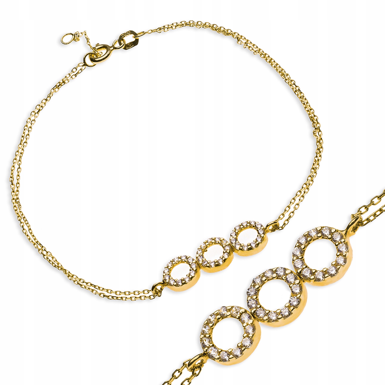 Zlatý Dámský Náramek Se Zirkony Na Ruku 585