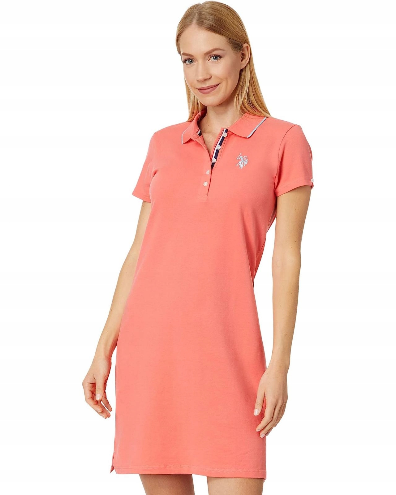 U.s. Polo Assn. dámské šaty Solid Polo korálové L