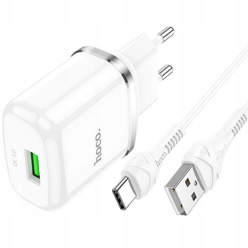 

Ładowarka Sieciowa Usb 18W QC3.0 3A + Kabel Usb-c