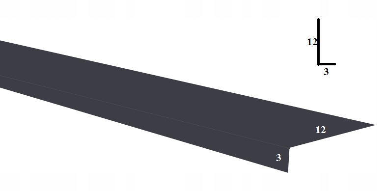 Wiatrownica dolna 1 RAL 7024 MAT GRAFIT dł. 1,95 m