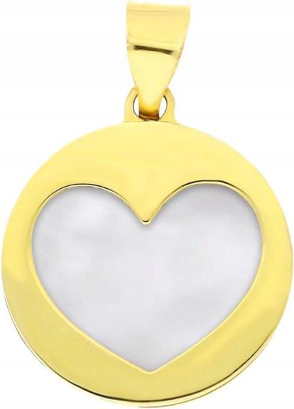 Zlatý přívěsek 585 Srdíčko S Perleťovou Hmotou dárek k Valentýnu 14k