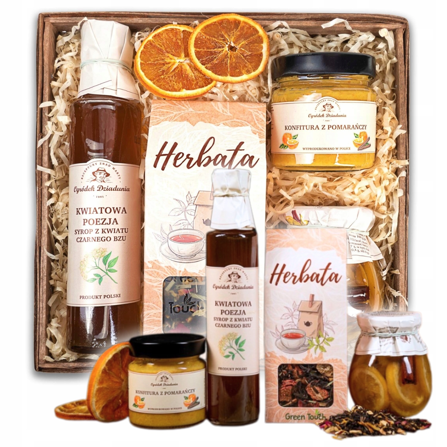 Kosz Prezetnowy Kraftowy Zestaw Herbata Przetowry Naturalny Na Urodziny