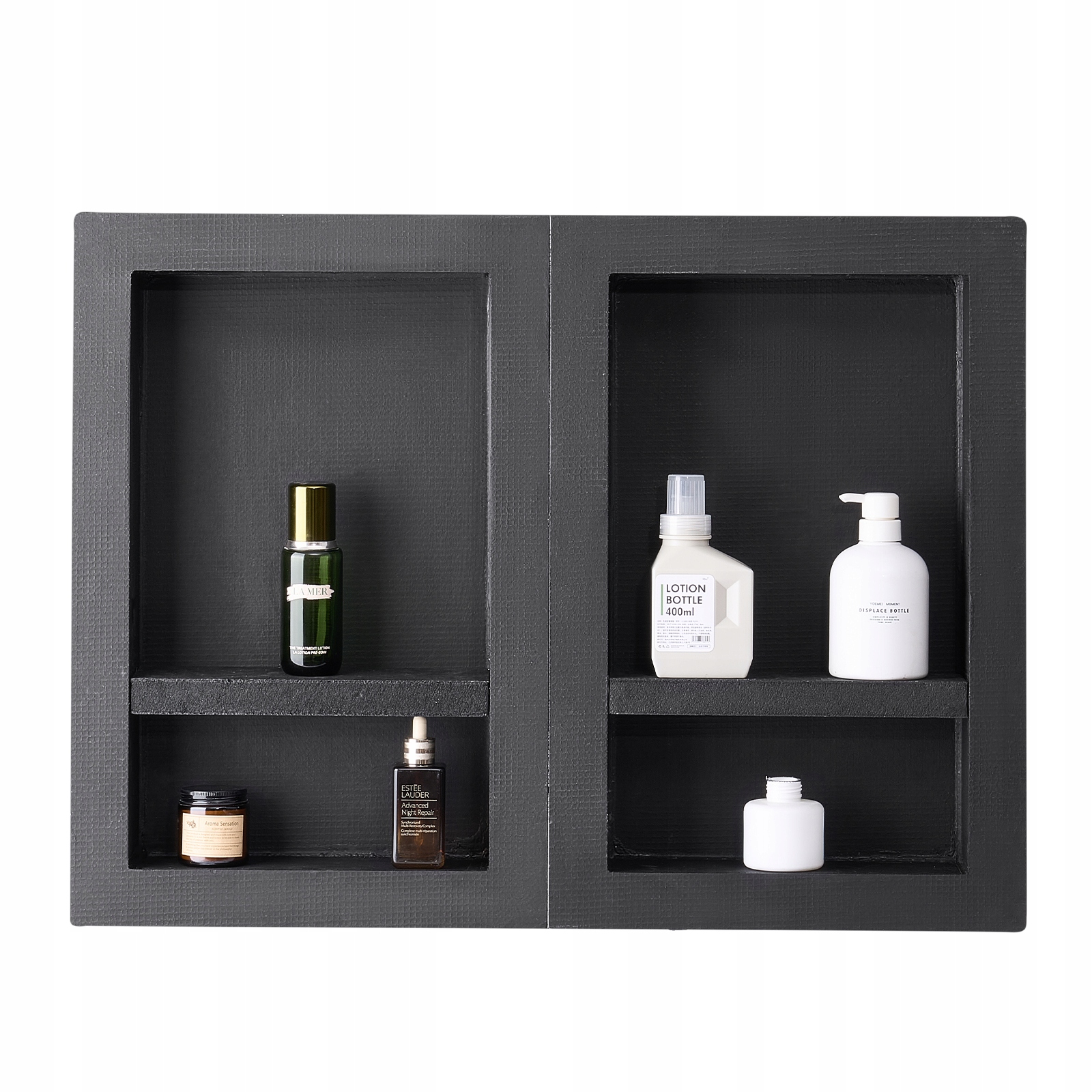 Vevor Sprchový Výklenok 16X24 Palcov Čierny Utesnený, Vodotesný, Prémiový