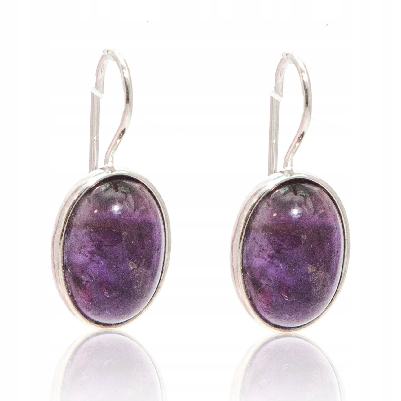 Stříbrné náušnice s ametystem stříbro 925, přírodní kameny, závěsný ametyst