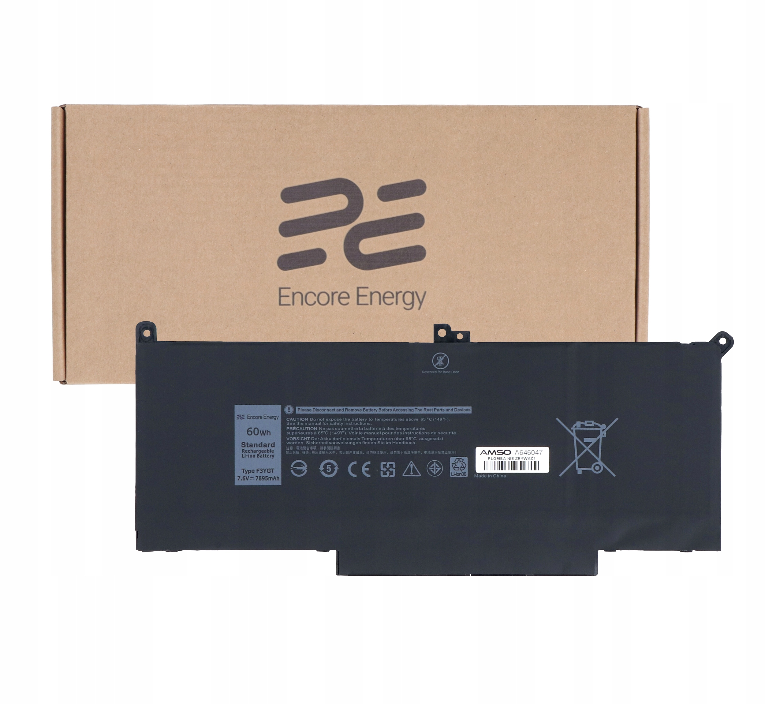 Baterie F3YGT pro Dell Latitude 7380 7390 7480 7490 Encore Energy 7895mAh