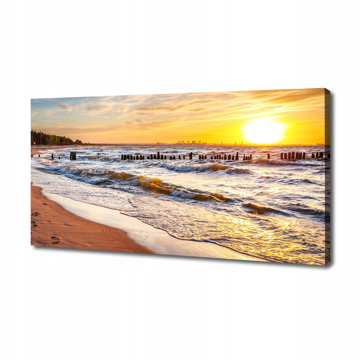

Foto obraz na płótnie Zachód słońca plaża 140x70cm
