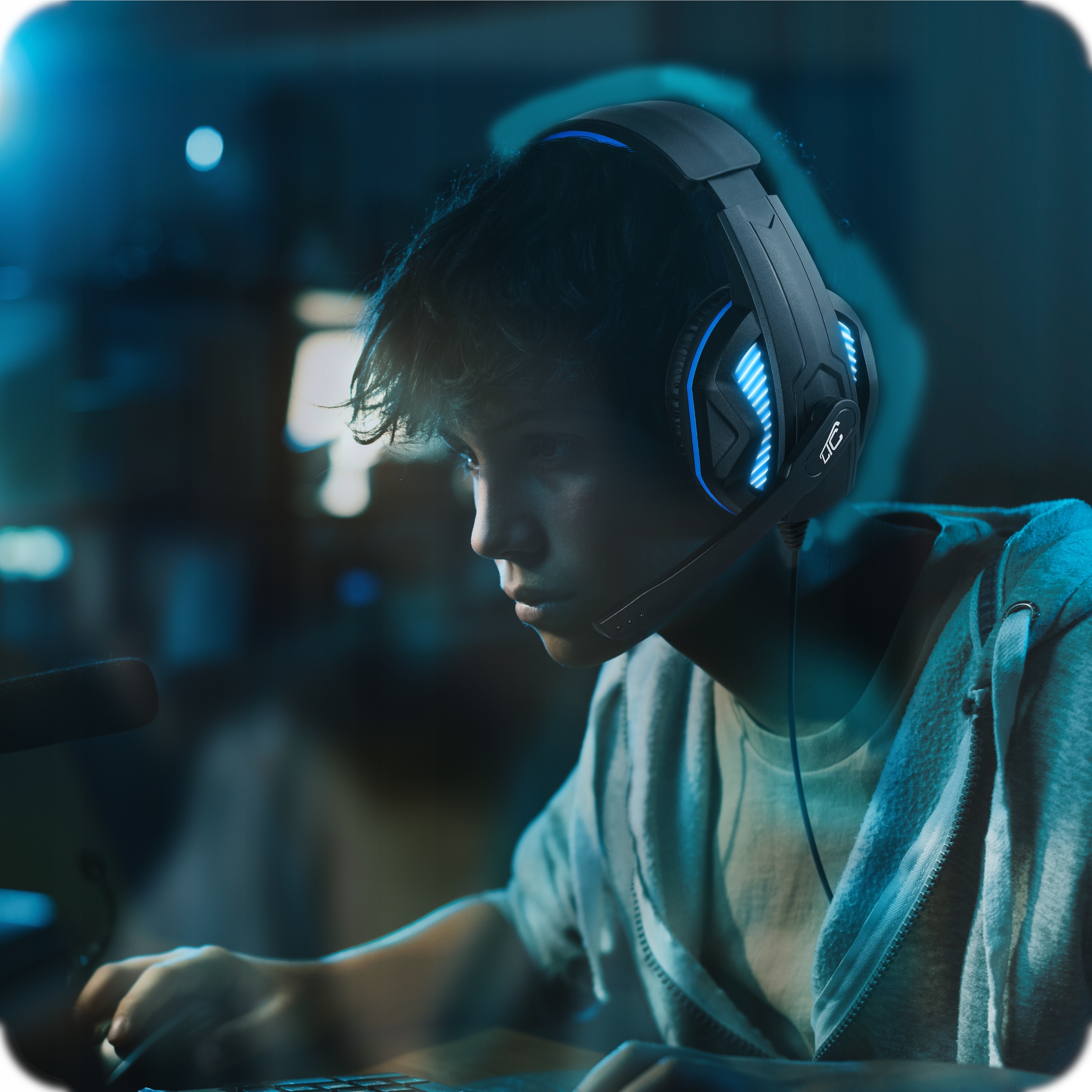 SŁUCHAWKI GAMINGOWE DLA GRACZY PC MIKROFON USB Kolor czarny