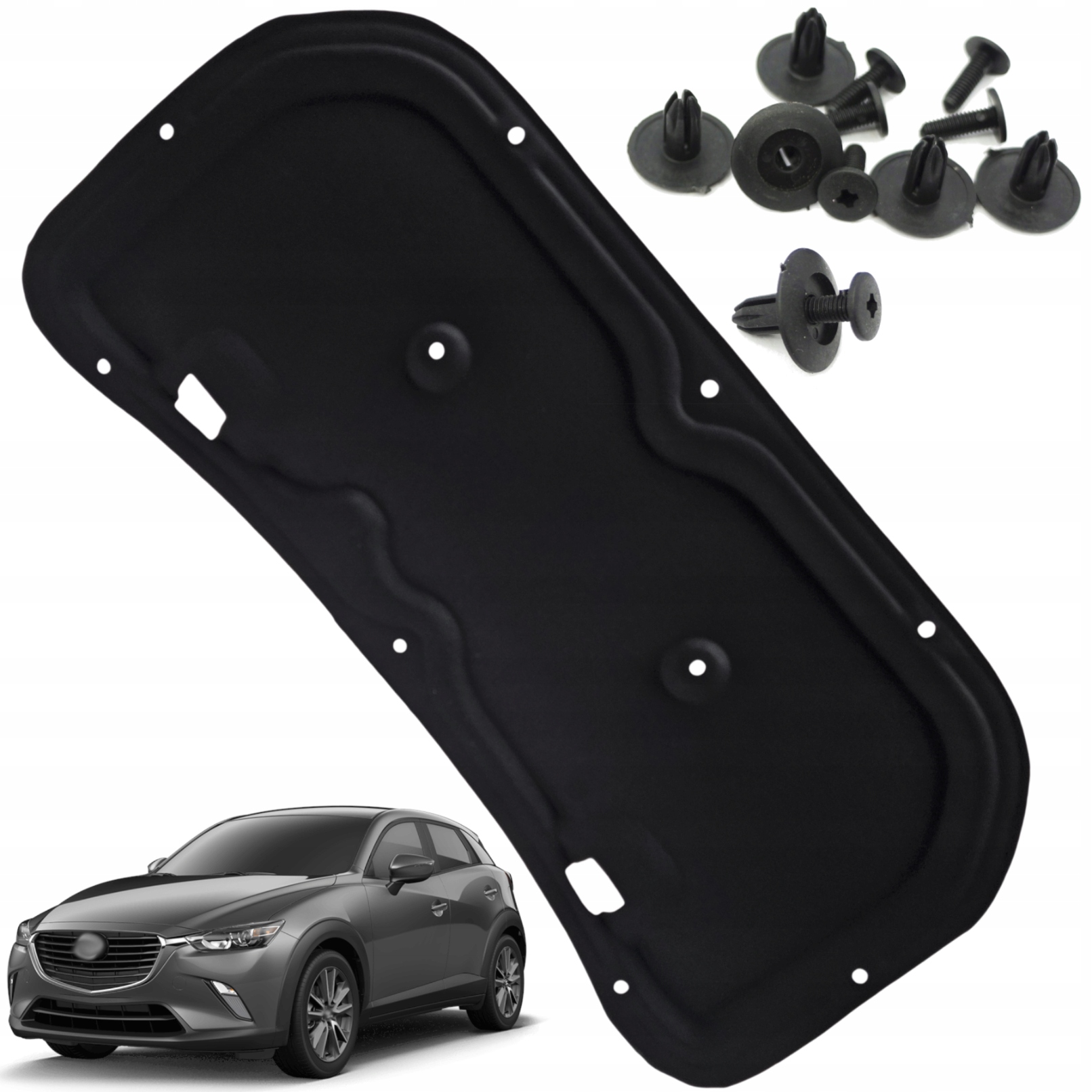 Odhlučnění masky Izolace podbití krytu Mazda CX-3 15-21 sponky Hq