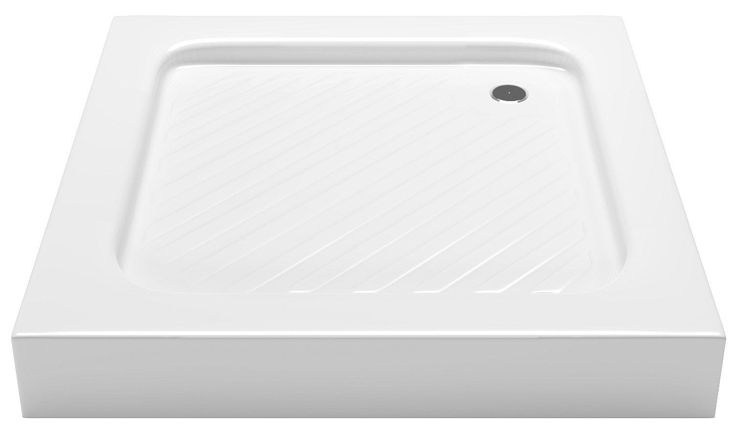 Sprchová vanička zabudovaná vysoká 80 cm čtvercová, akrylová, bílá