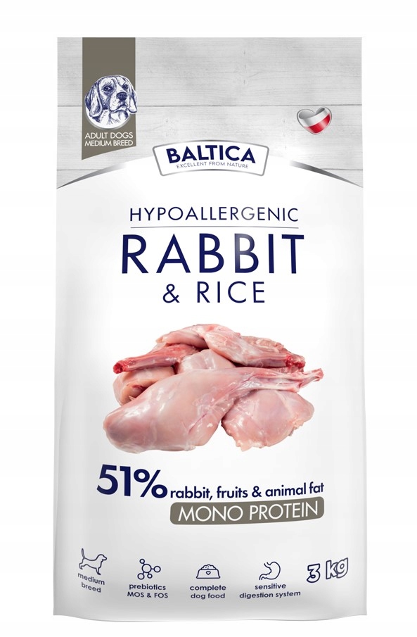 Baltica Mono Adult Rabbit Rice M 3kg