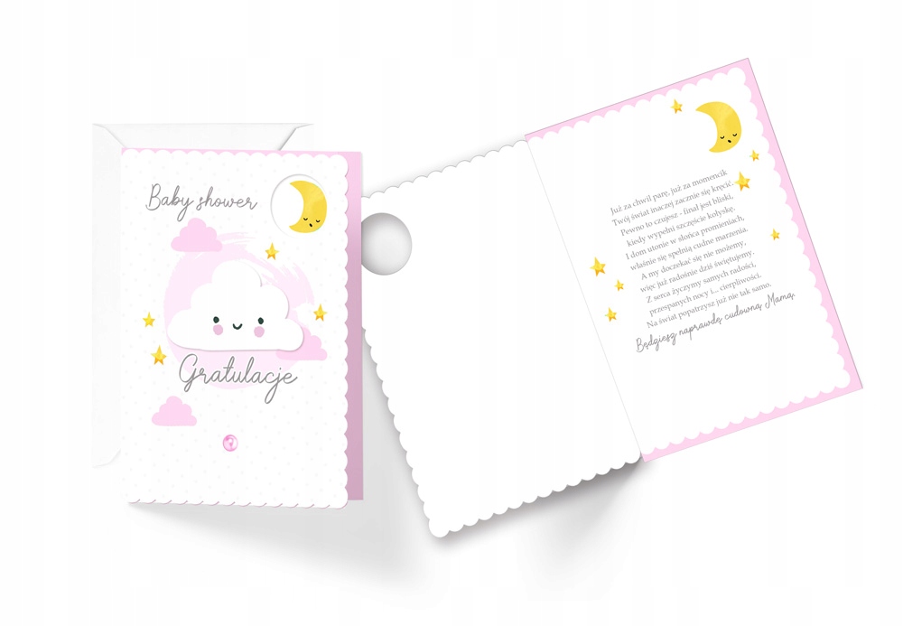 

Karnet DK-836 Baby shower (różowy)