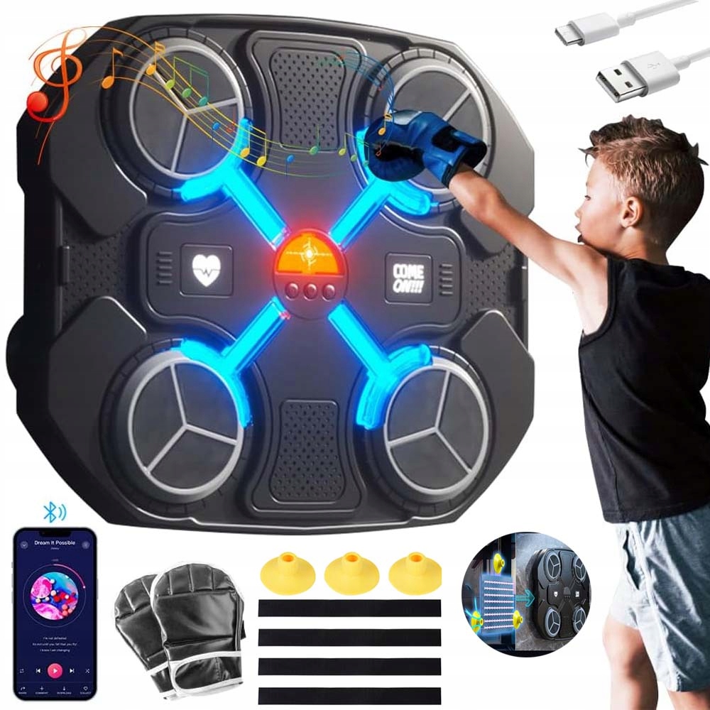 Elektroniczna Tarcza Bokserska Bluetooth Z Muzyką I Rękawicami 3 Prędkości