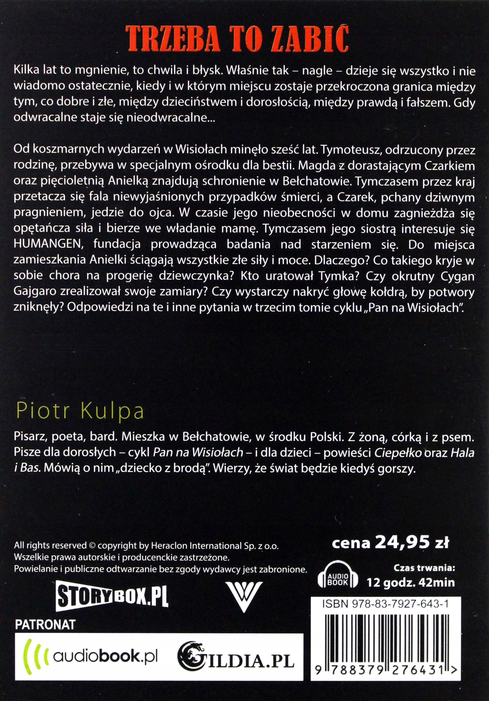 PAN NA WISIOŁACH T.3 TRZEBA TO ZABIĆ - PIOTR KULPA [AUDIOBOOK] Stan opakowania oryginalne