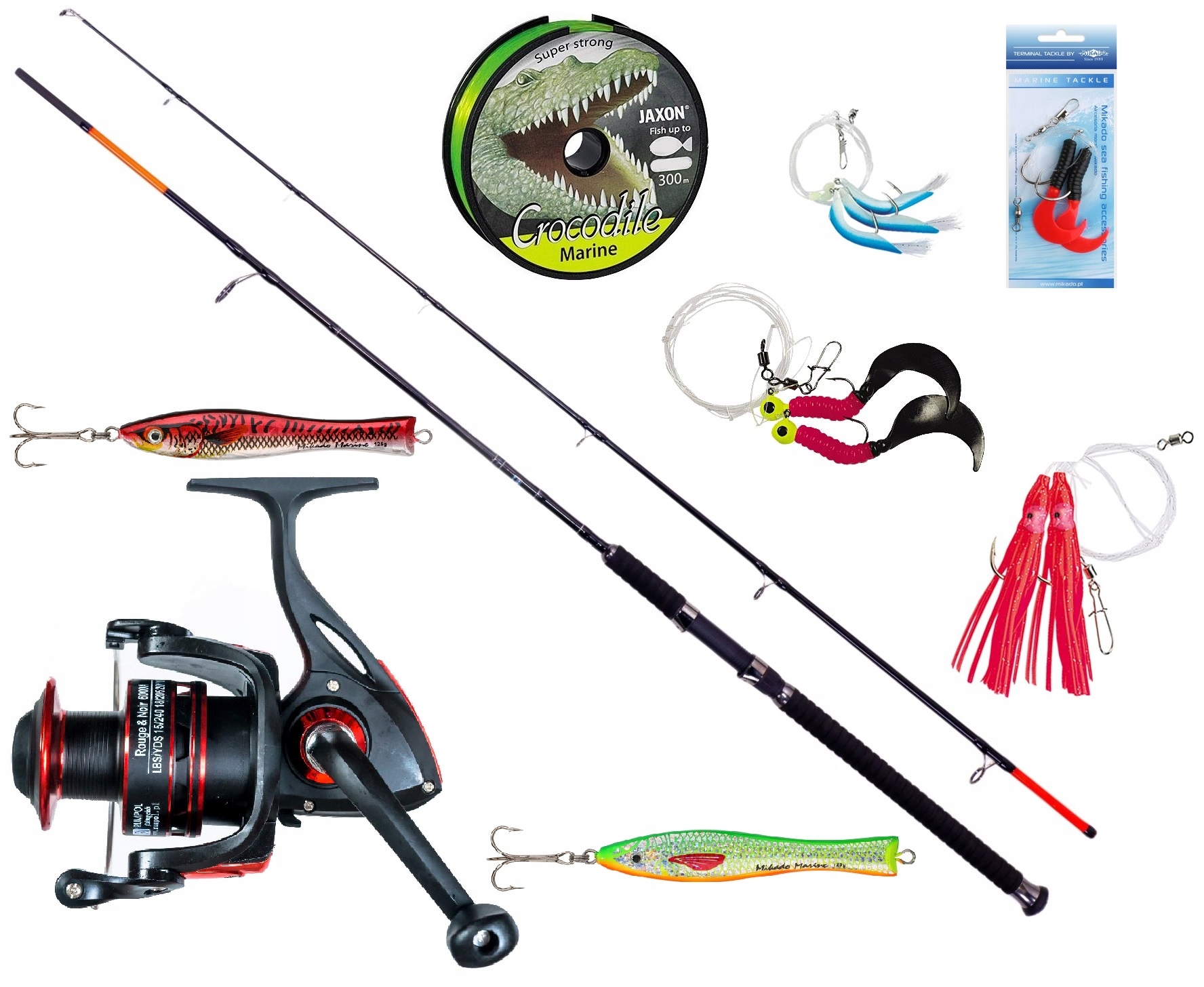 Zestaw morski wędka na dorsza kołowrotek Pilker