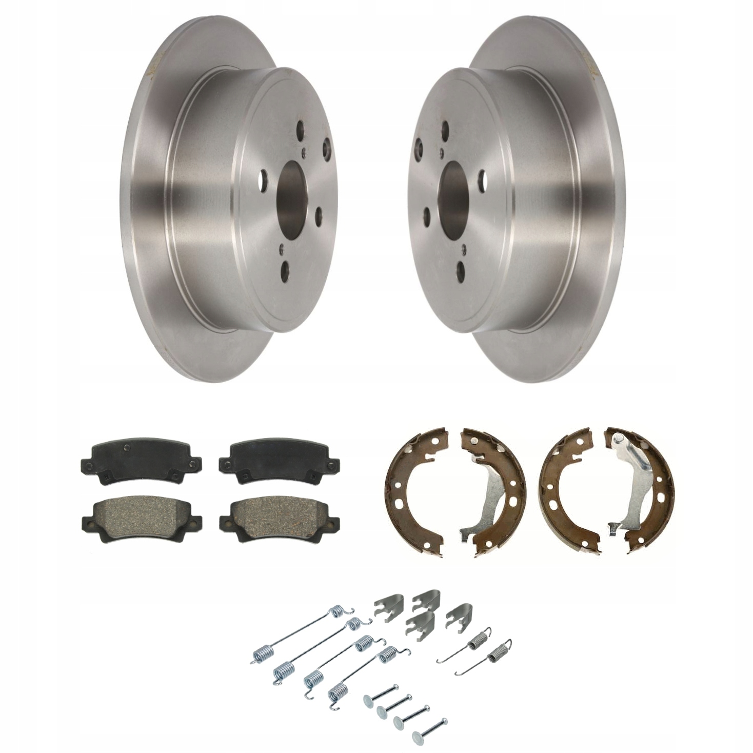 Диски колодки щелепи пружини ззаду COROLLA E12