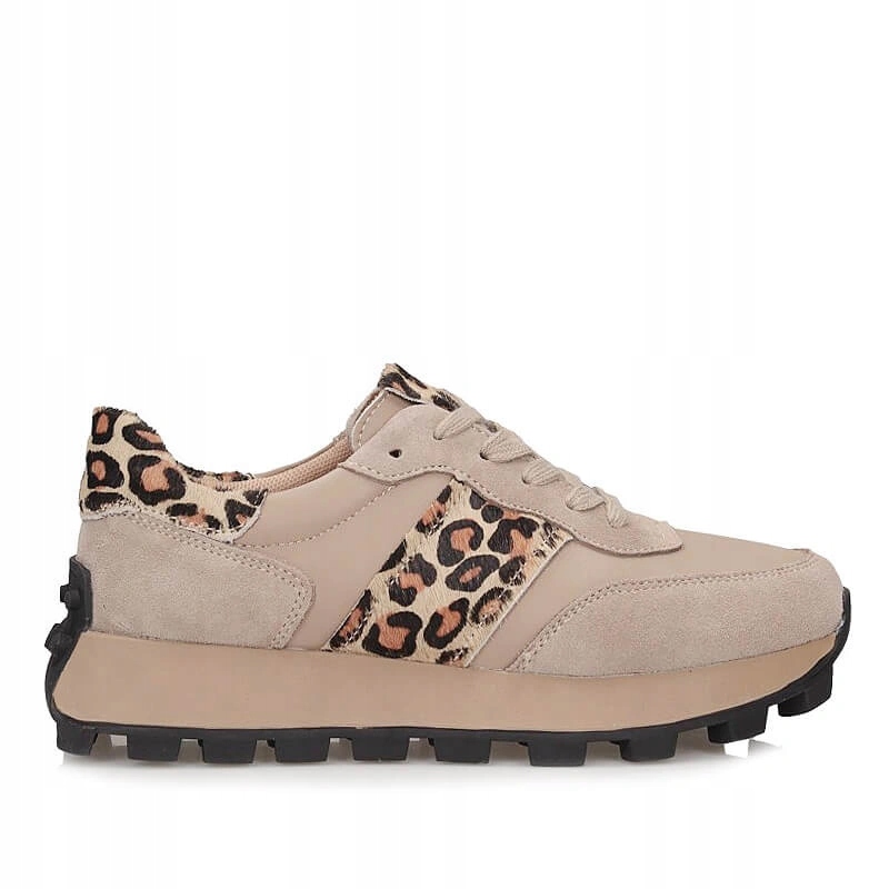 Tenisky Filippo DP7112/26 Be Leo béžové, kožené, šněrovací na platformě