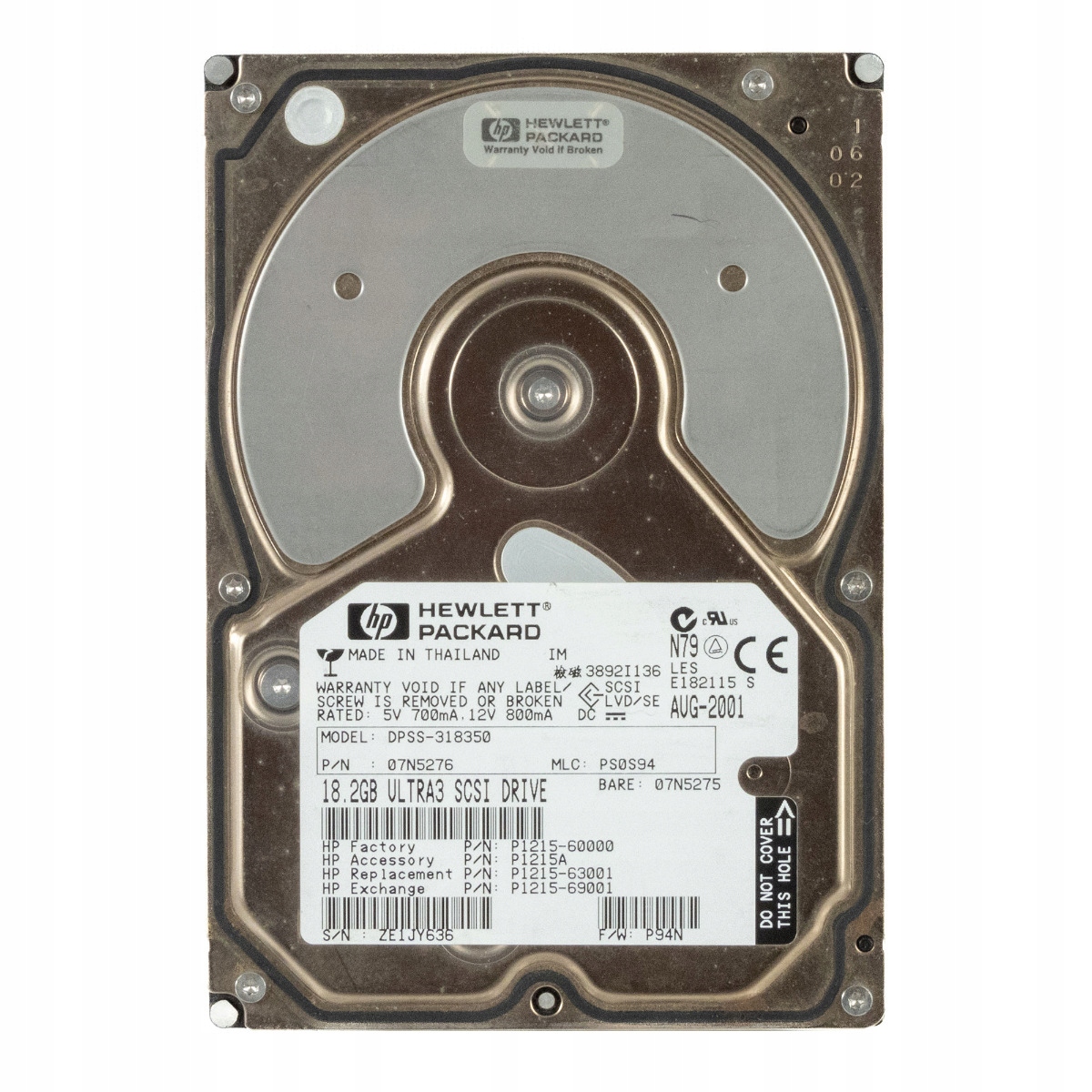 Hp P1215A P1215-60000 18,2 Gb 7,2K 4 Mb Scsi U160 3,5'' DPSS-318350