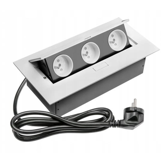 Prodlužovací Kabel Stolní Lištový Gtv Zapuštěná Zásuvka Obdélníková
