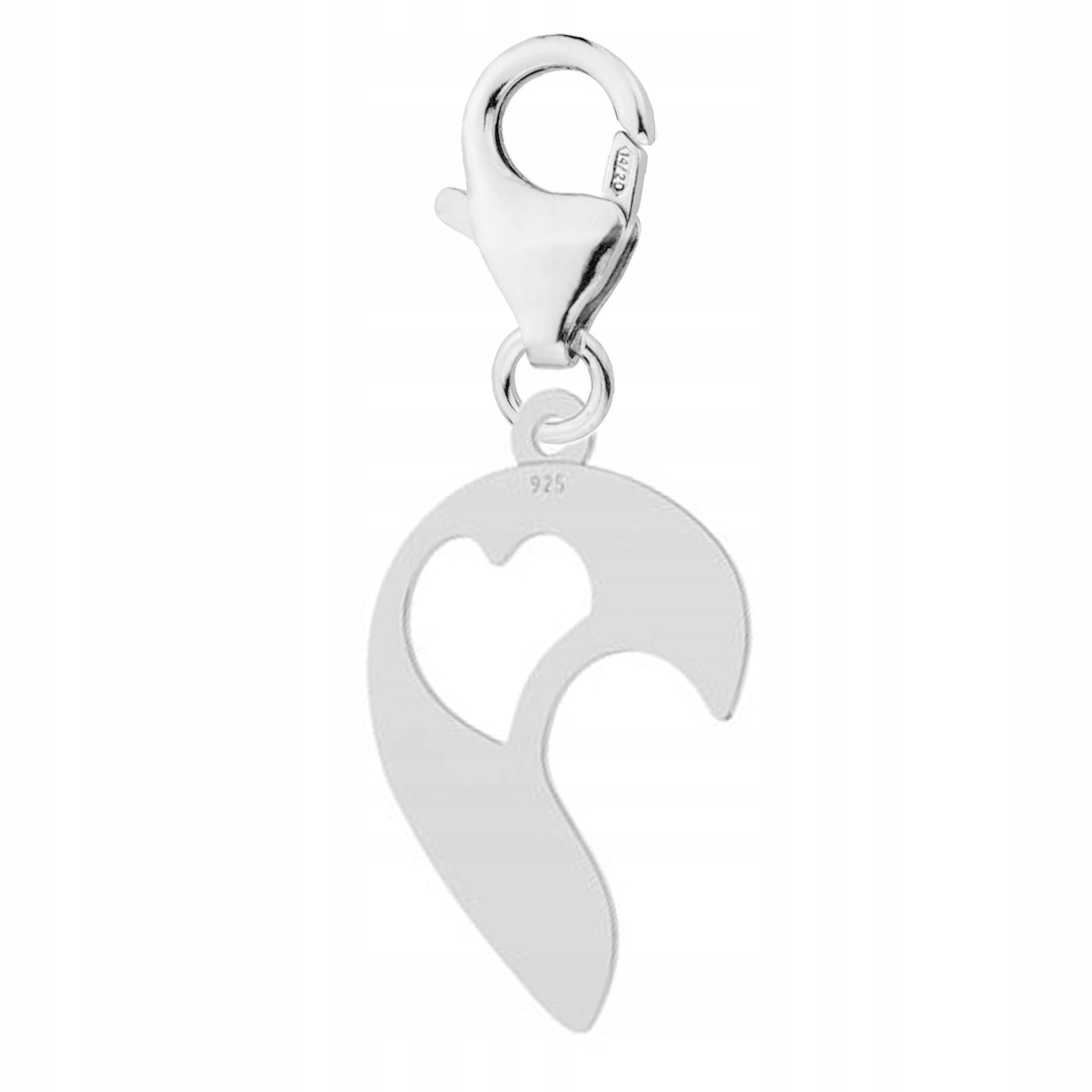 Přívěsek Stříbrná půlka srdce Love Heart Srdíčko Stříbro 925