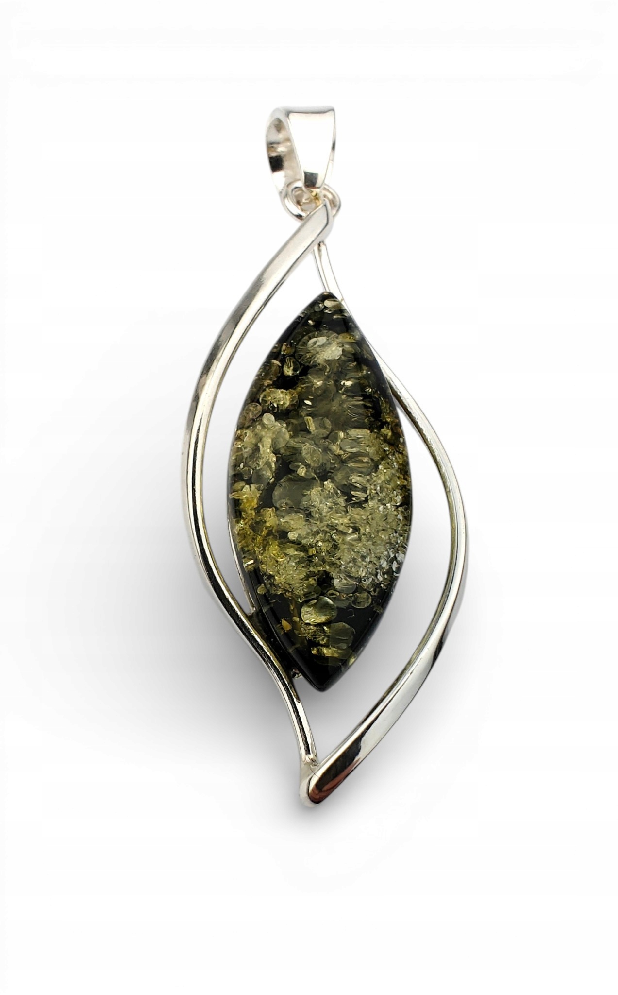 Přívěsek přívěsek zelený jantar markýza certifikát krabička