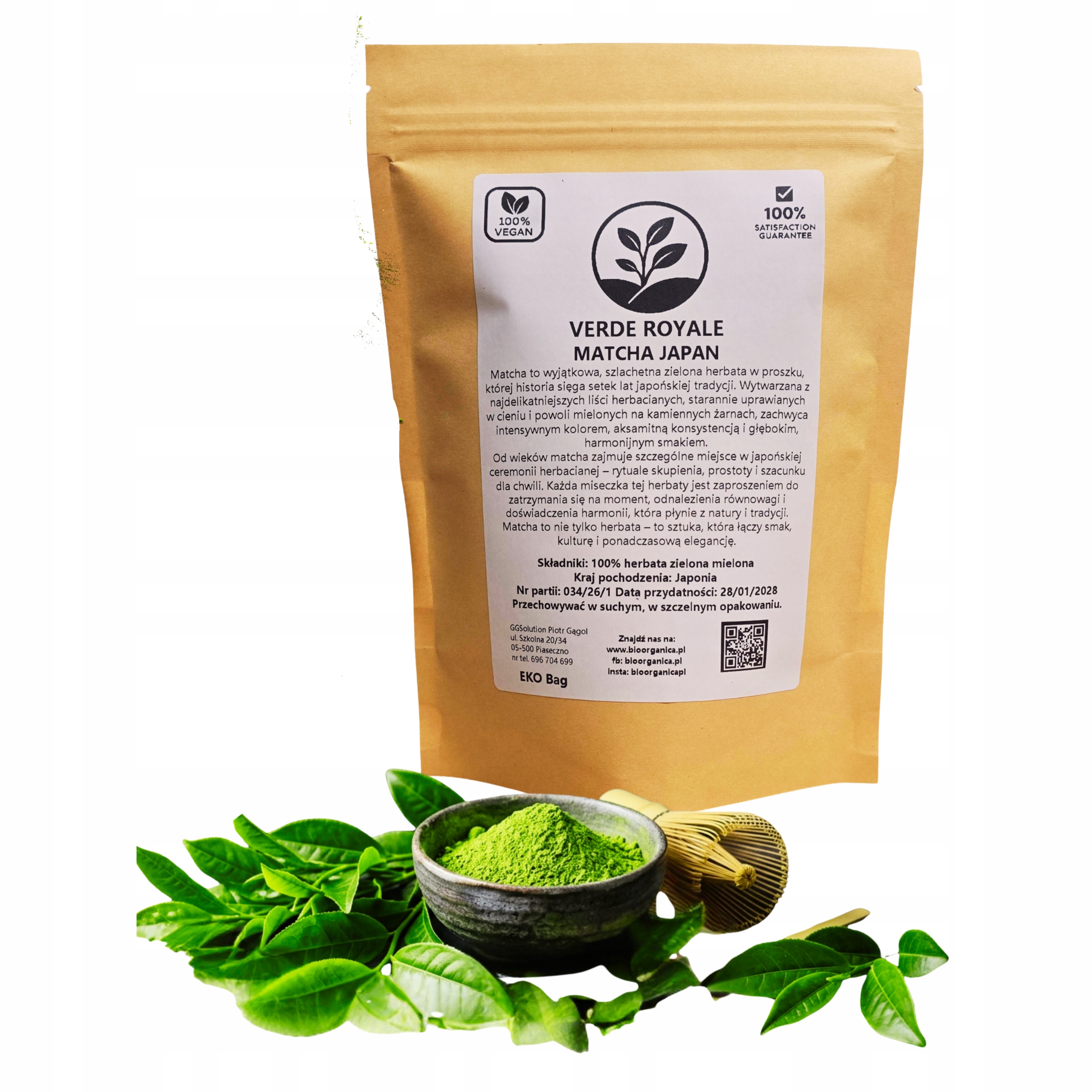 Matcha Japan Verde Royale 100G Naturalna Herbata Zielona Premium