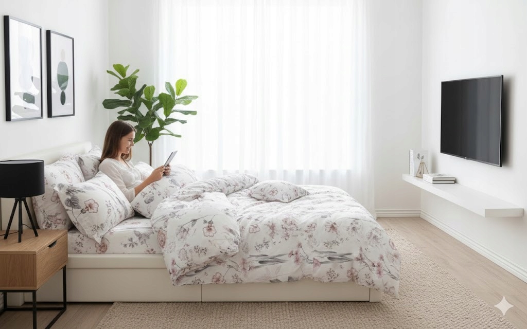 3dílná sada povlečení na peřinu Vanclair Blossom ze 100% bavlny do ložnice 160x200 cm