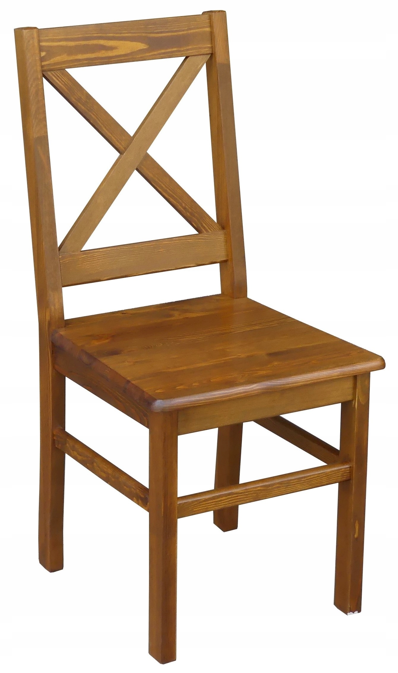 Krzesło Drewniane Klasyczne Kuchenne Duże X Drewniane Solidne Kolor Dąb