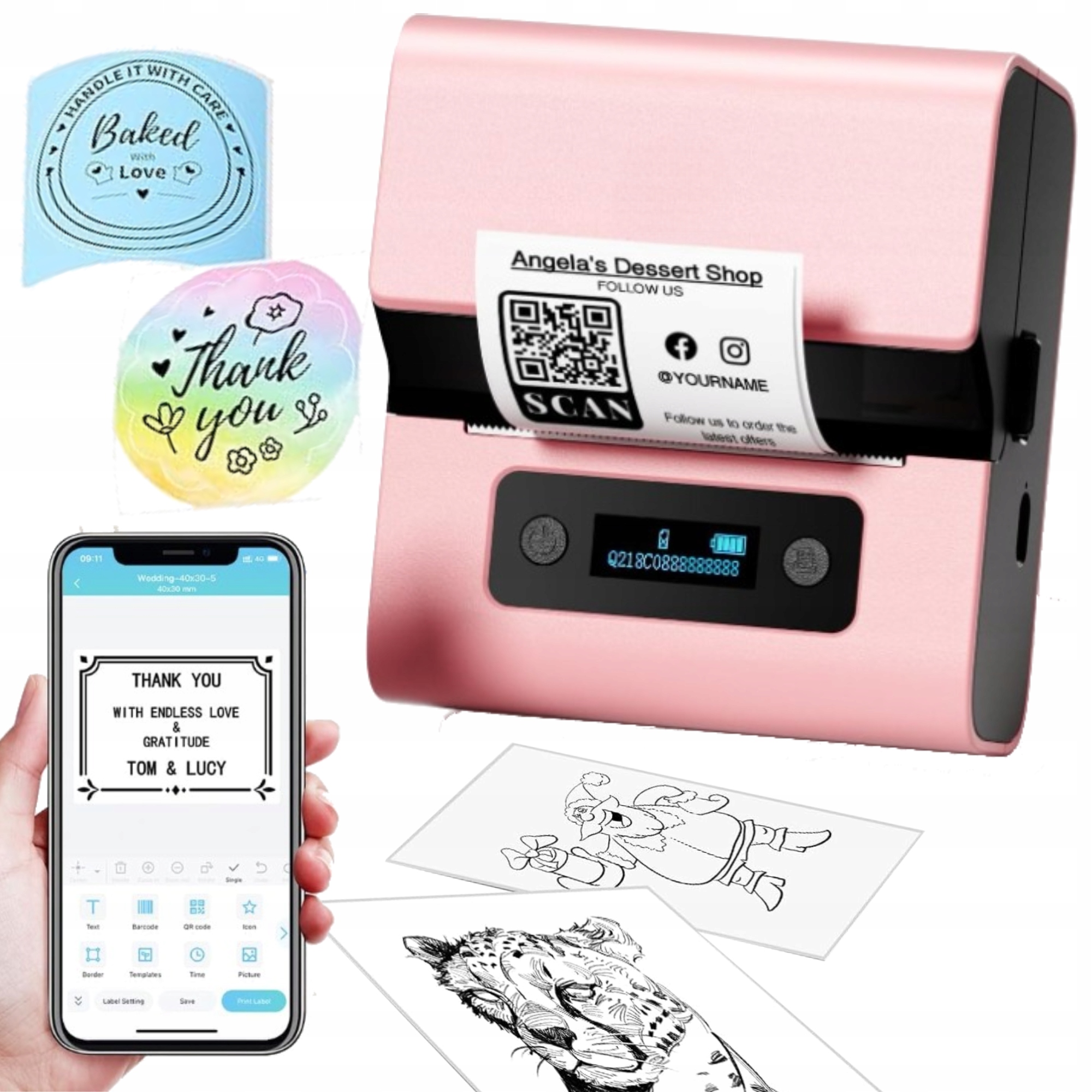 Phomemo M221 mini termální tiskárna samolepících štítků s nálepkami 80 mm