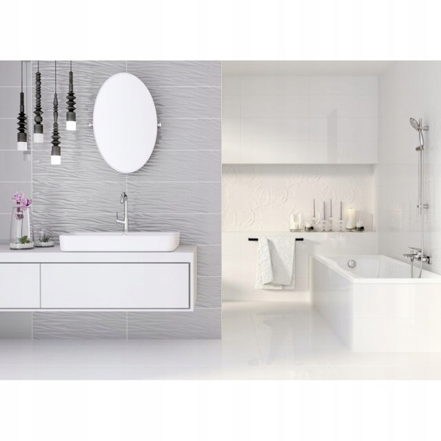 PŁYTKI ŚCIENNE PRET A PORTER biały POŁYSK 25x75 Grubość 9 mm